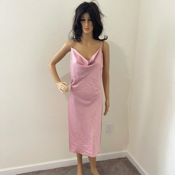 Forever 21 Cowl Neck Midi Silk Dress - Picture 7 of 12